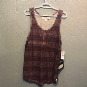 Ezekiel Tank Top Adult Size Medium Maroon Cotton Sleeveless Embroidered Pocket